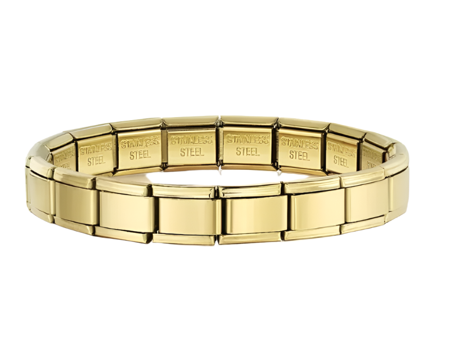 Pulsera italiana con charm dorado