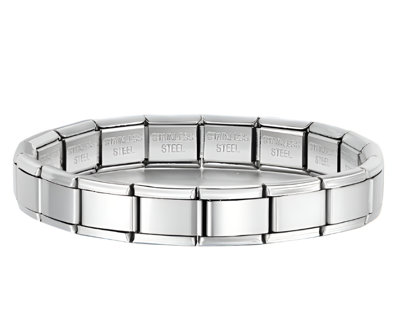 Pulsera italiana con charm plateada